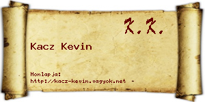 Kacz Kevin névjegykártya